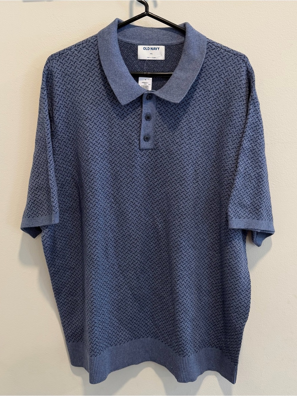 Men's Blue Polo Collared Shirt 100% Cotton New with Tags size XXL